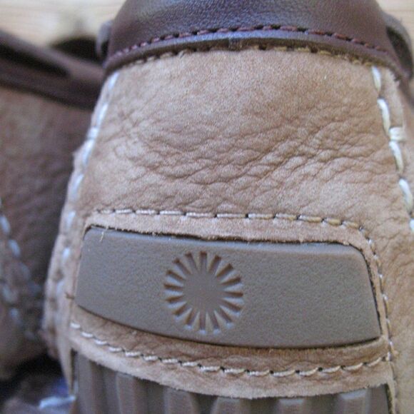 UGG Bel air Nubuck Leather Moc Toe Loafers In Chestnut Leather - Picture 10 of 13